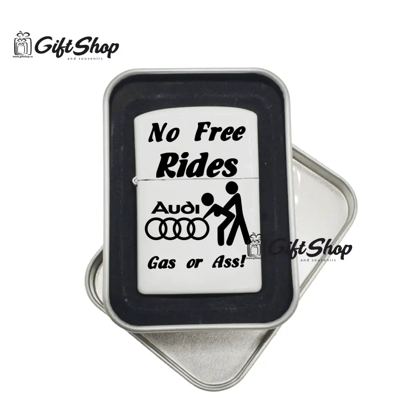 No free rides audi, bricheta metalica gravata laser cu mesajv